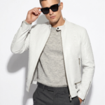 White Python Moto Jacket