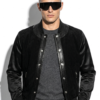 Men's Suede Jacket: Python Trim, Zip Pockets