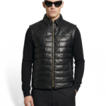 Quilted Lambskin Vest with Python Trim