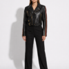 Lambskin Biker Jacket with Python Trim