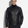 Genuine Python Leather Men's Exotic Snake Skin Black Luxury Jacket