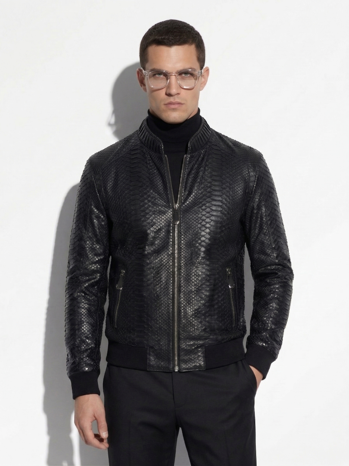 Black Python Zip Jacket