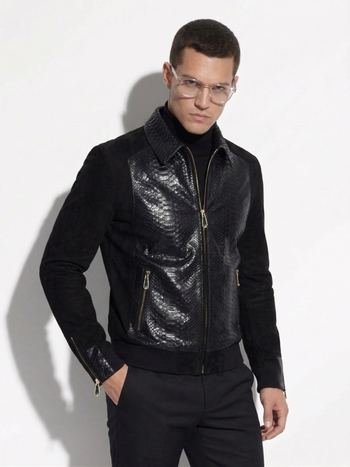 Python Skin Suede Jacket