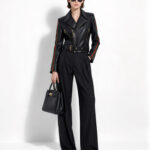 Lambskin Biker Jacket with Python Trim