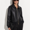 Hand-Woven Lambskin Bomber Jacket