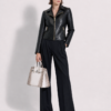 Black Python Zip Moto Jacket