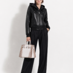 Black Python Hooded Bomber Jacket