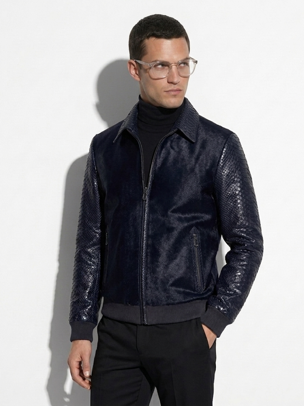 Python and Pony Hair Bomber Jacket