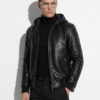 Men's Genuine Python Leather Luxury Snake Skin Exotic Hoodie Jacket