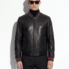 Striped Rib Leather Blouson