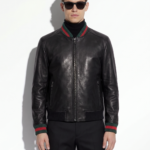 Striped Rib Leather Blouson