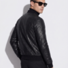 Black Python Bomber Jacket