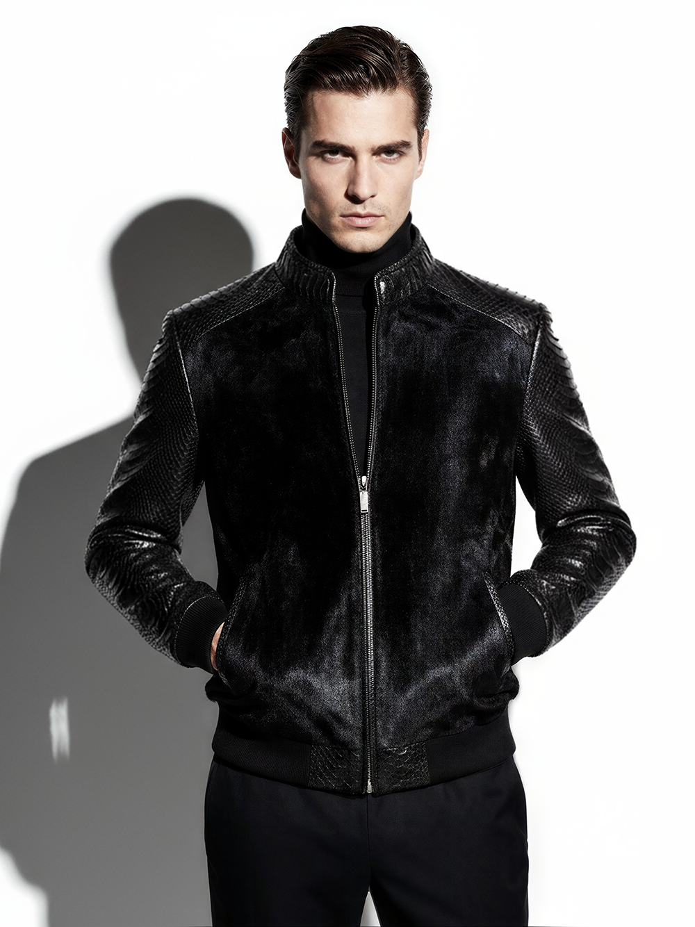 Pony Hair and Python Bomber Jacket