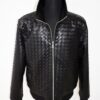 Intrecciato Lambskin Blouson Hand Woven Genuine Leather Men's Bomber Jacket