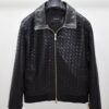 Intrecciato Lambskin Blouson Hand Woven Genuine Leather Men's Bomber Jacket