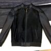 Genuine Pony Hair Real Python Leather Men's Black Luxury Handmade Bomber Jacket