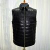 Men's Quilted Lambskin Vest: Genuine Python Leather Trim