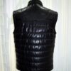 Men's Quilted Lambskin Vest: Genuine Python Leather Trim