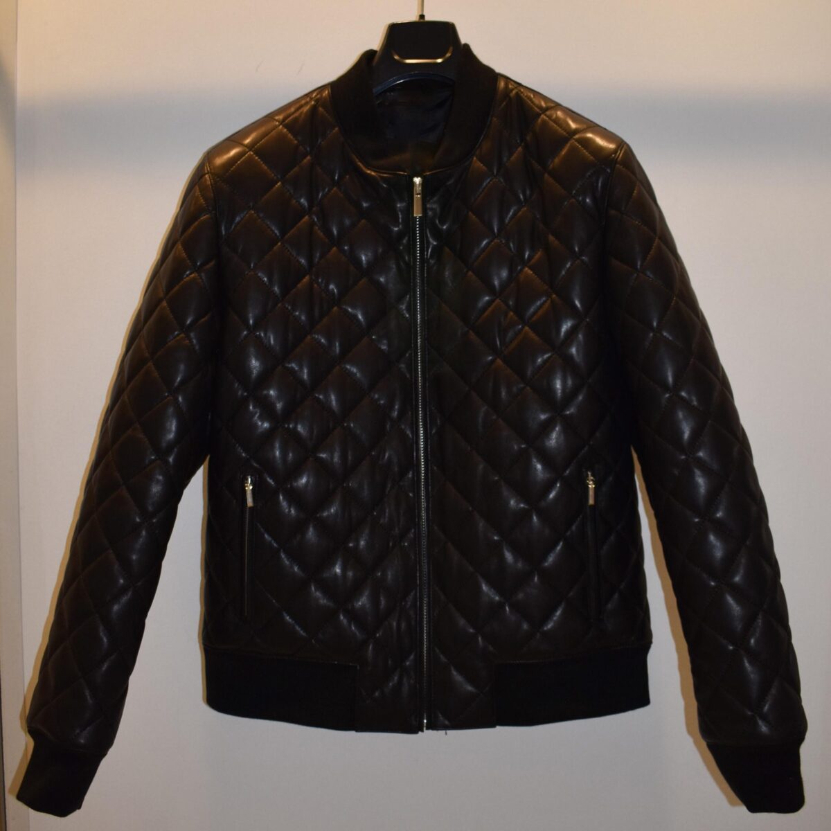 Diamond-Quilted Leather Jacket