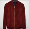 695e598559f447123fa4e628.jpg High-End Suede Genuine Leather Bomber Jacket | Burgundy Red & Brown Luxury Coat