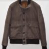 695e598759f447123fa4e6a2.jpg Nubuck Leather Bomber Jacket, Men's Brown Suede Button-Front, Luxury Casual Outerwear