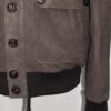 695e598959f447123fa4e6d4.jpg Nubuck Leather Bomber Jacket, Men's Brown Suede Button-Front, Luxury Casual Outerwear