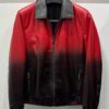 695e598b59f447123fa4e7a3.jpg Red Black Ombre Leather Bomber Jacket | Gradient Men's Coat | Custom Luxury Outerwear