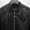 Black Leather Moto Racer Jacket | Men's Designer Zip-Up Coat | Classic Biker Style Outerwear