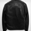 Black Leather Moto Racer Jacket | Men's Designer Zip-Up Coat | Classic Biker Style Outerwear