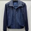 695e599059f447123fa4e8d0.jpg Navy Blue Ostrich Leather Wool Bomber Jacket | Luxury Men's Outerwear