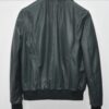 Emerald Green Leather Bomber Jacket | Subtle Genuine Python Skin Trim | Men's Luxury Zip Coat