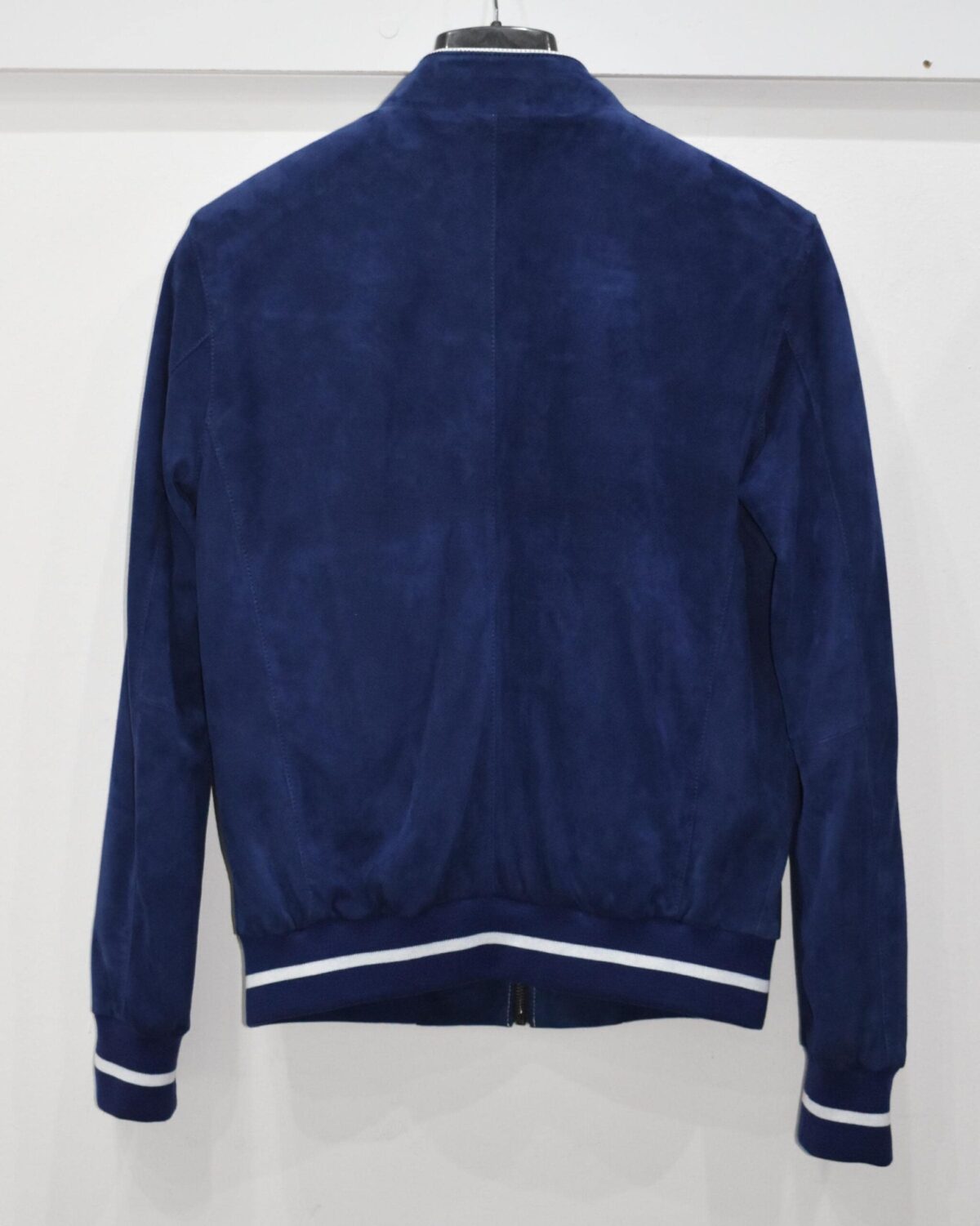 Dark Blue Luxury Metis Suede Bomber Jacket – Genuine Leather Men’s Designer Outerwear