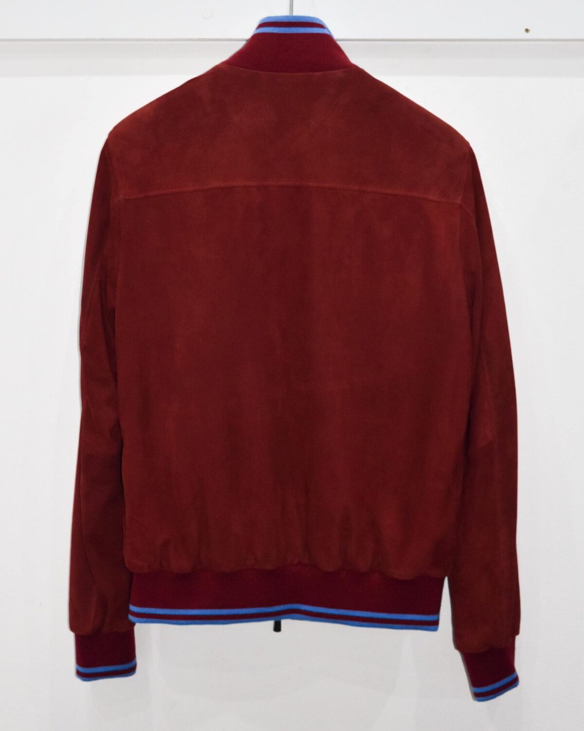 Bordeaux Luxury Metis Suede Bomber Jacket – Red Burgundy Genuine Leather Men’s Designer Outerwear