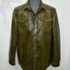 695e599a59f447123fa4ead3.jpg Olive Green Genuine Python Skin Shirt Jacket | Men's Exotic Leather Shacket