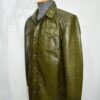 695e599b59f447123fa4eb27.jpg Olive Green Genuine Python Skin Shirt Jacket | Men's Exotic Leather Shacket