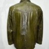 695e599c59f447123fa4eb2c.jpg Olive Green Genuine Python Skin Shirt Jacket | Men's Exotic Leather Shacket