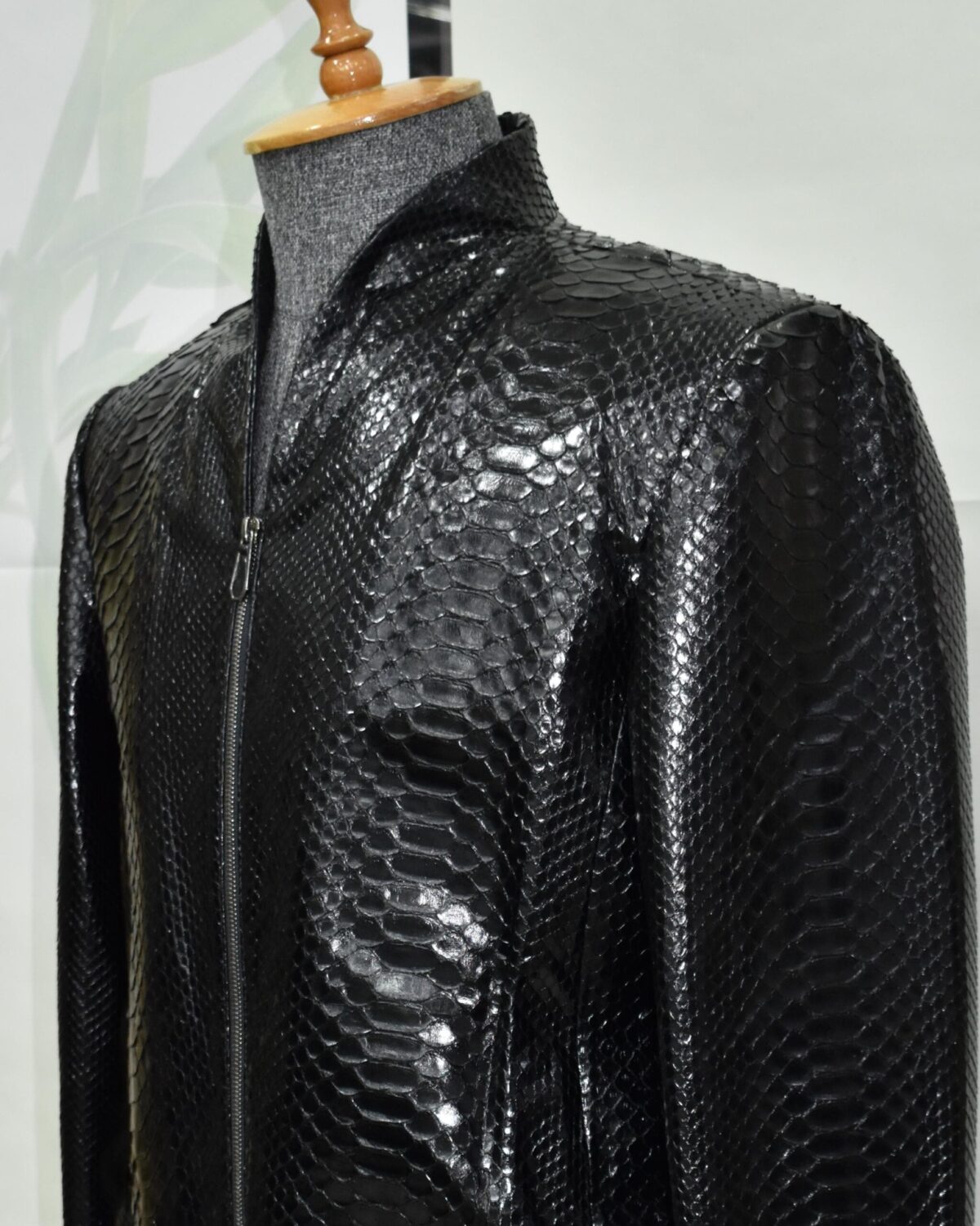 695e599d59f447123fa4eb34.jpg Exotic Black Python Skin Jacket | Men's Luxury Leather Coat | Handmade Genuine Snake Skin Outerwear
