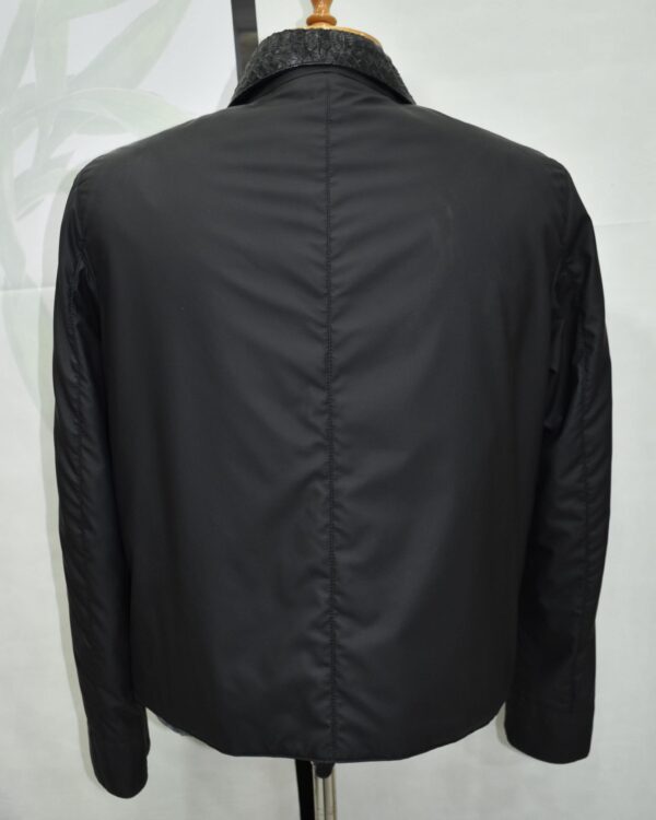 Black Men's Bomber Jacket | Genuine Python Skin Panel | Luxury Outerwear