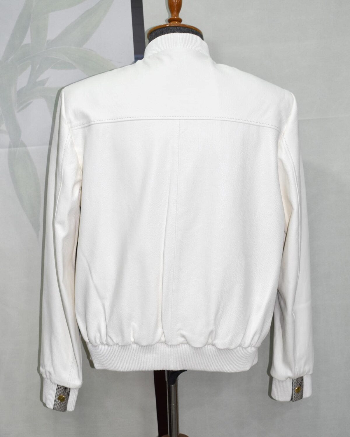 Luxury Genuine Python Skin Lambskin Leather Bomber Jacket – Handmade Designer Outerwear