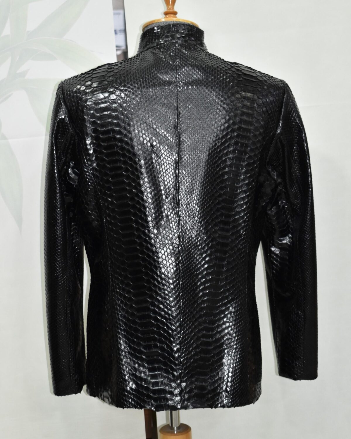 695e59a059f447123fa4eb97.jpg Exotic Black Python Skin Jacket | Men's Luxury Leather Coat | Handmade Genuine Snake Skin Outerwear