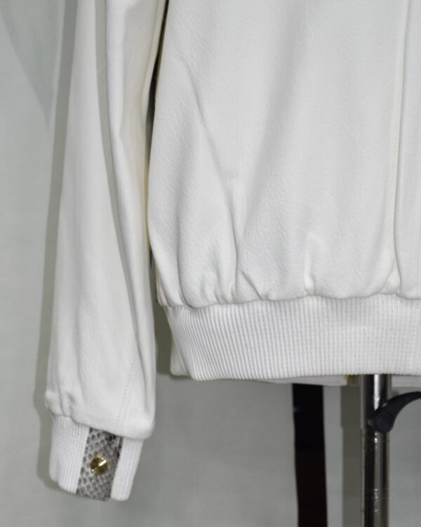 Luxury Genuine Python Skin Lambskin Leather Bomber Jacket – Handmade Designer Outerwear