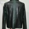 Emerald Green Python Skin Convertible Jacket - Luxury Shirt Stand Collar Exotic Snake Coat