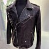 Deep Red Black Python Leather Biker Jacket - Exotic Snake Skin Motorcycle Coat