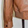 Cognac Ostrich Leather Bomber Jacket - Removable Mink Fur Collar