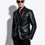 Genuine Black Python Skin Blazer - Exotic Men's Suit Jacket - Luxury Snake Coat