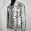 695e59b459f447123fa4ef3b.jpg Natural White Grey Python Skin Trucker Jacket - Exotic Snake Luxury Leather Denim Style Coat