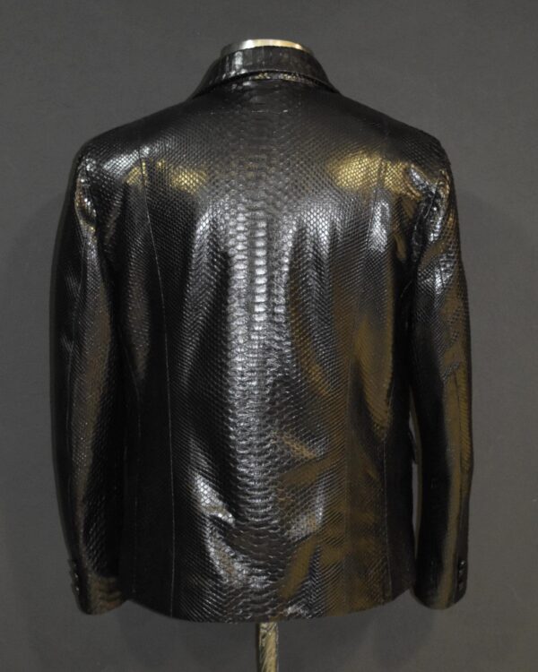 Genuine Black Python Skin Blazer - Exotic Men's Suit Jacket - Luxury Snake Coat