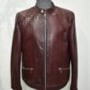 695e59b559f447123fa4ef4a.jpg Genuine Burgundy Python Skin Racer Jacket - Luxury Wine Red Snake Leather Moto Coat