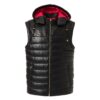 695e59b759f447123fa4efd9.jpg Men's Nappa Leather Hooded Vest: Python Trim, Quilted Waistcoat