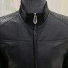 Men's Real Python Skin Trim Textured Genuine Leather Black Luxury Jacket